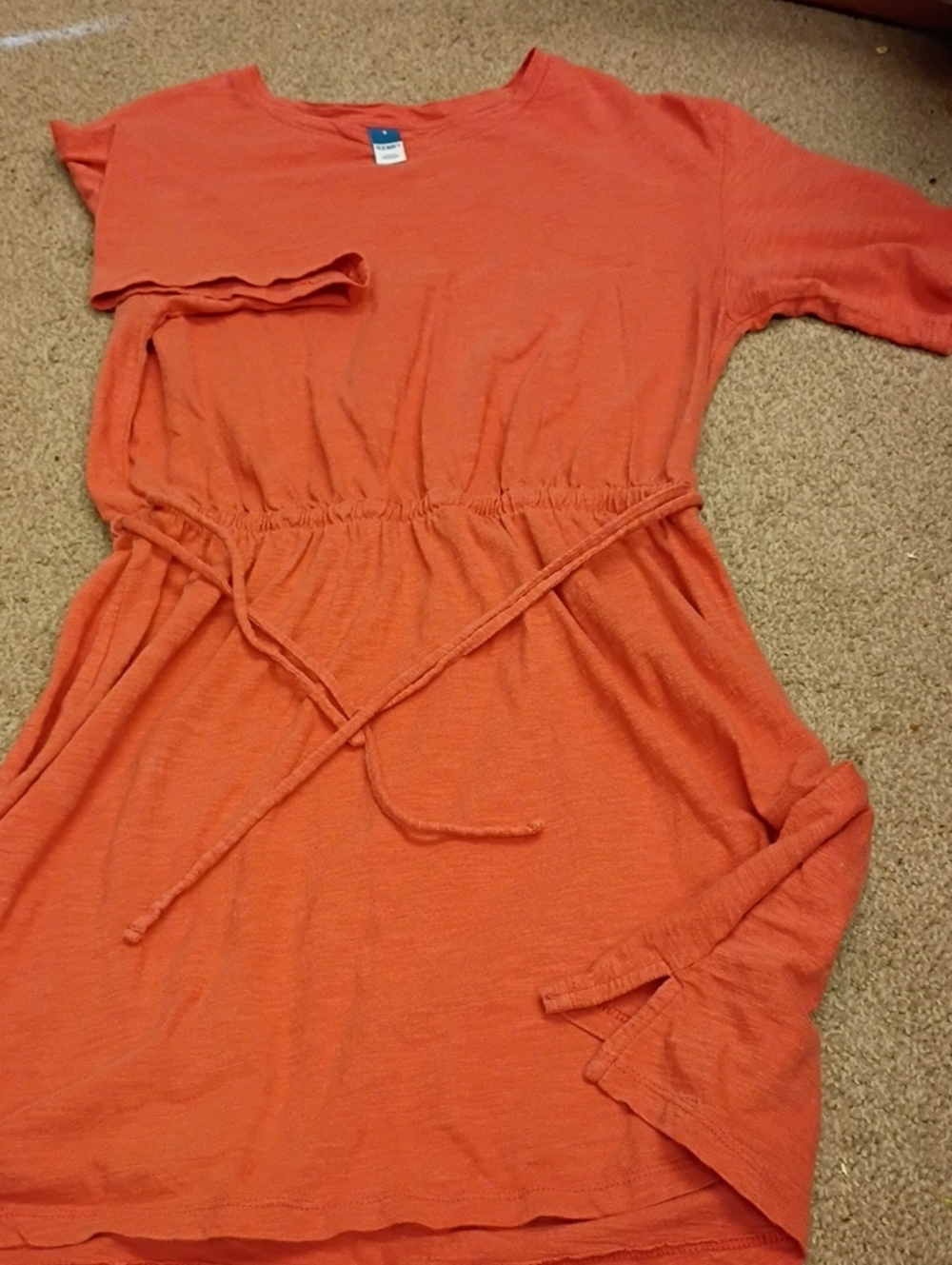 Old Navy Coral-Orange Drawstring Waist Tunic